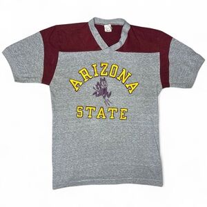 Vintage 70s Champion Arizona State Ringer Jersey Sun Devils Graphic Tee USA L